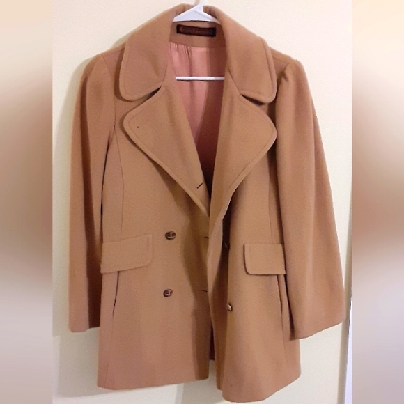 Women's Wool New England Machintosh Beige Peacoat (L) - Picture 9 of 16